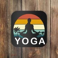 Yoga In Paradise Sunset Retro Vibes Coaster thumb 0