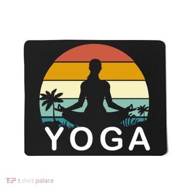 Yoga In Paradise Sunset Retro Vibes Mousepad