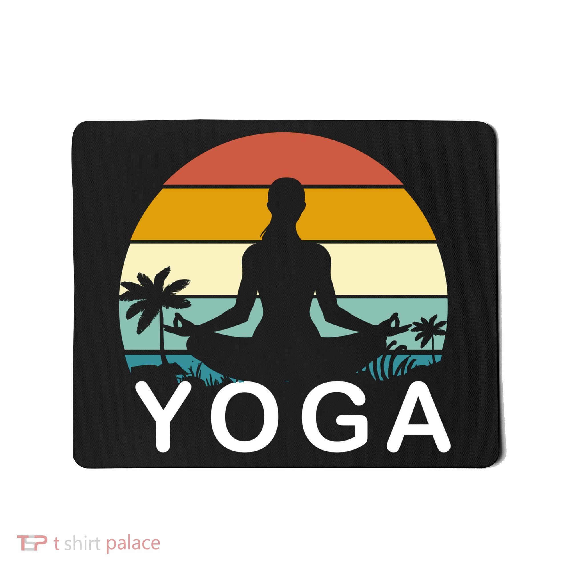 Yoga In Paradise Sunset Retro Vibes Mousepad
