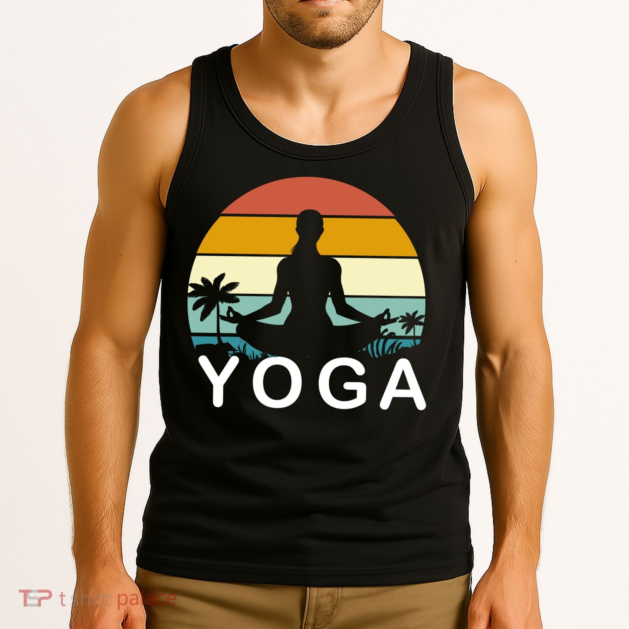 Yoga In Paradise Sunset Retro Vibes Tank Top