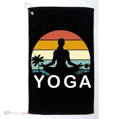 Yoga In Paradise Sunset Retro Vibes Golf Towel