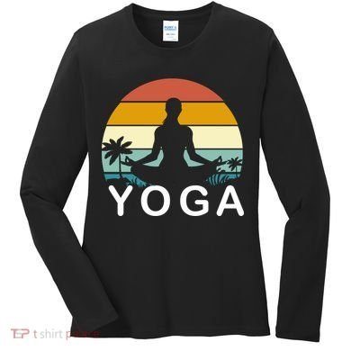 Yoga In Paradise Sunset Retro Vibes Women's Long Sleeve Shirt
