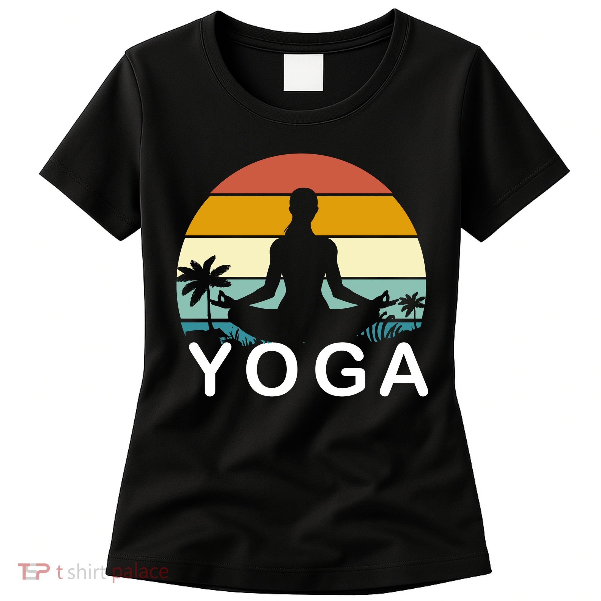 Yoga In Paradise Sunset Retro Vibes Women's T-Shirt