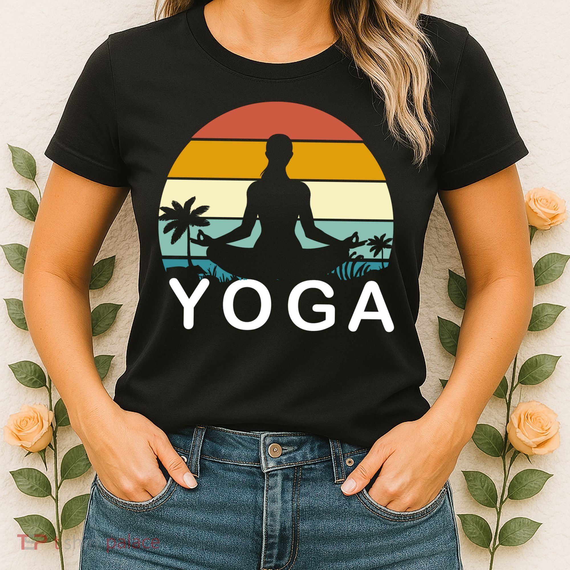 Yoga In Paradise Sunset Retro Vibes Women's T-Shirt