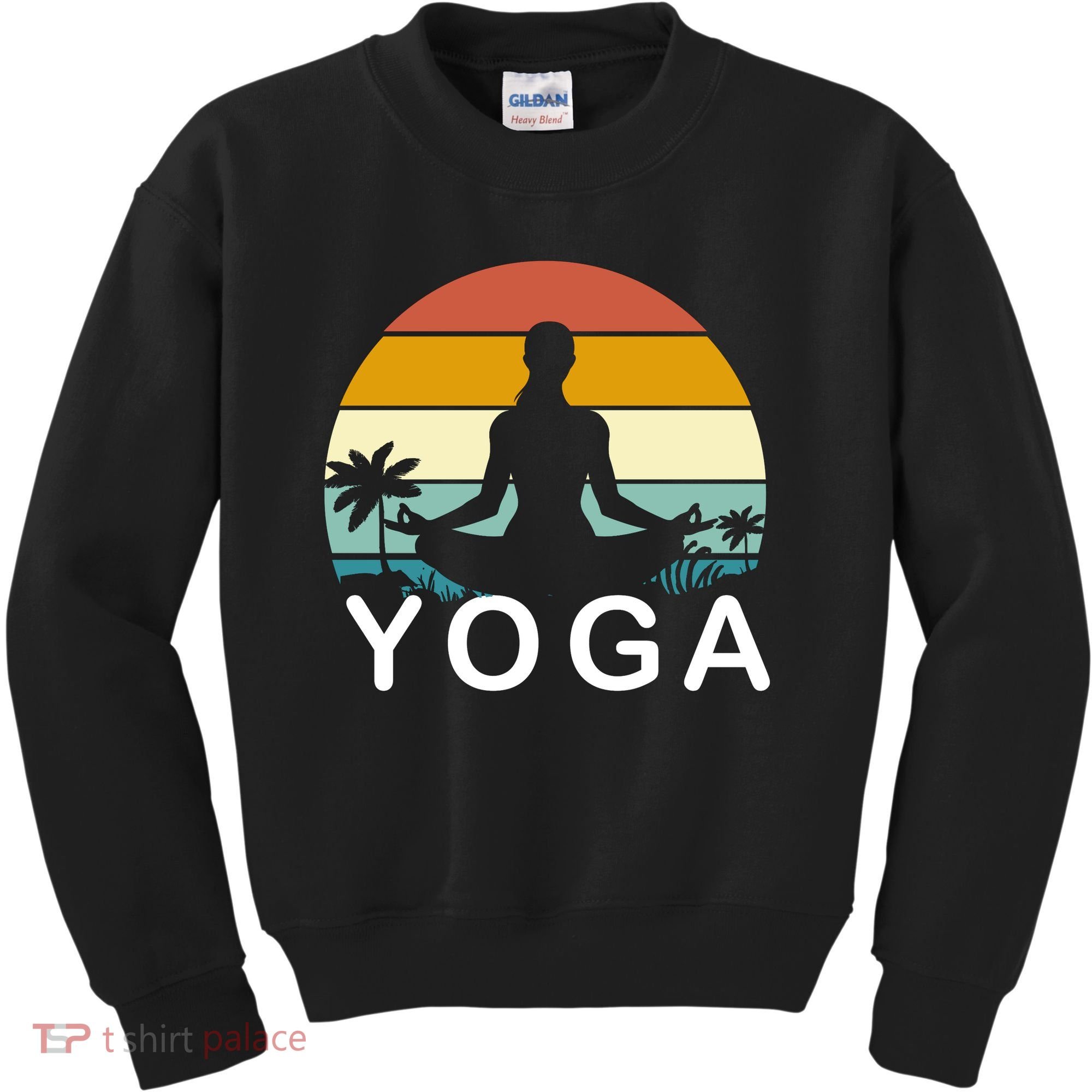 Yoga In Paradise Sunset Retro Vibes Kids Sweatshirt