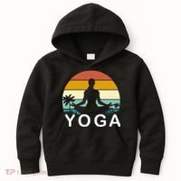 Yoga In Paradise Sunset Retro Vibes Kids Hoodie thumb 0