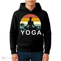 Yoga In Paradise Sunset Retro Vibes Kids Hoodie thumb 4