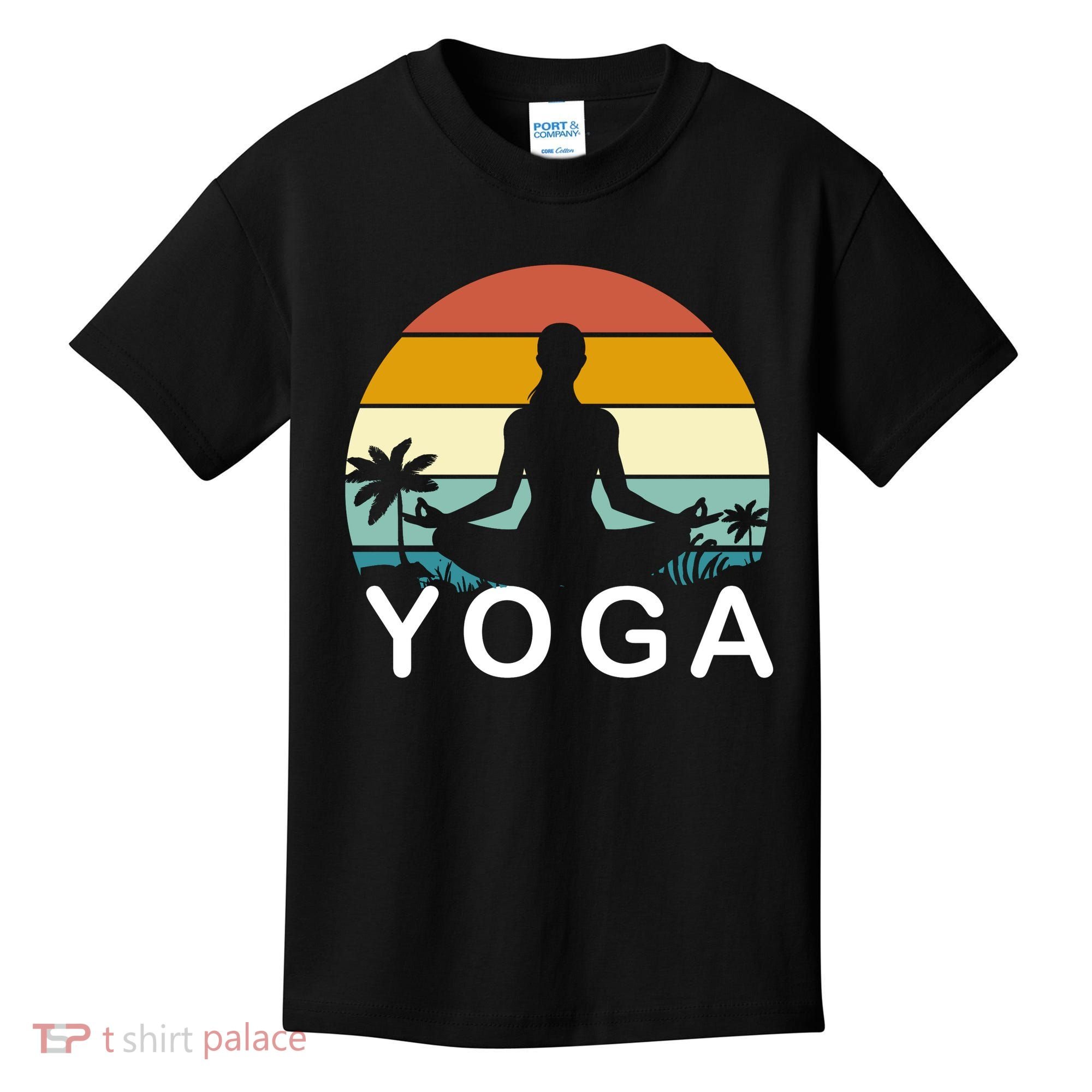 Yoga In Paradise Sunset Retro Vibes Kids T-Shirt