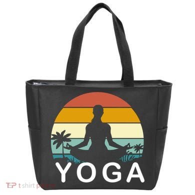 Yoga In Paradise Sunset Retro Vibes Tote Bag