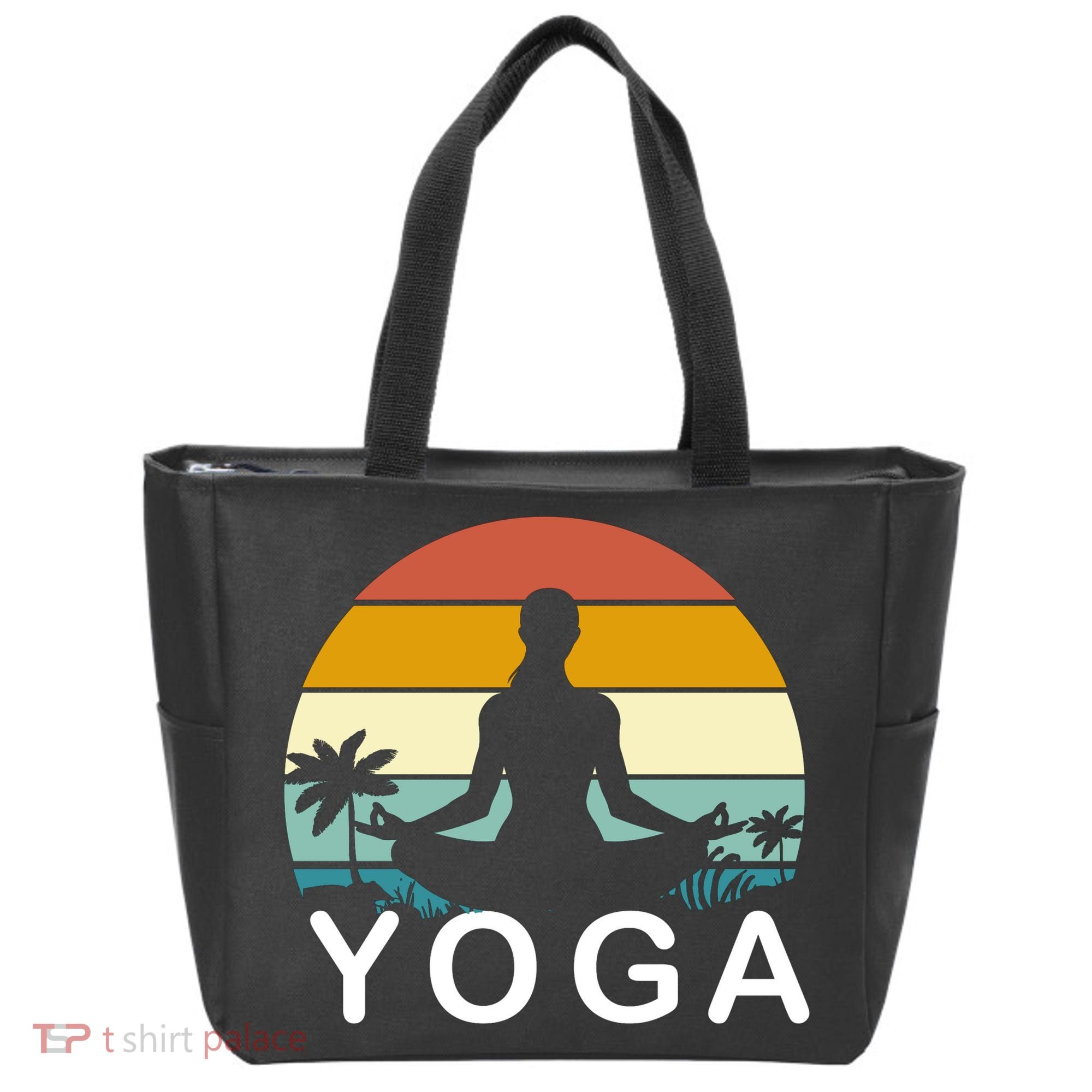 Yoga In Paradise Sunset Retro Vibes Tote Bag
