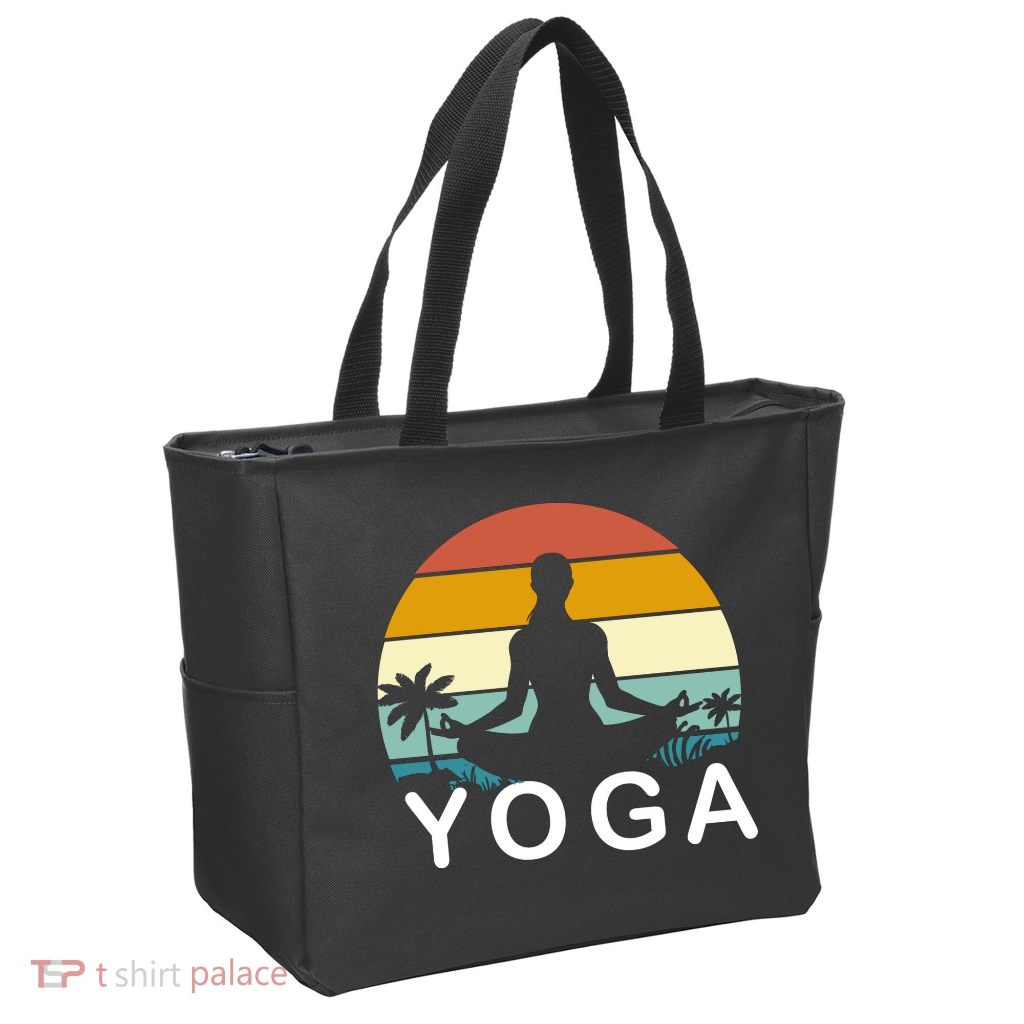 Yoga In Paradise Sunset Retro Vibes Tote Bag