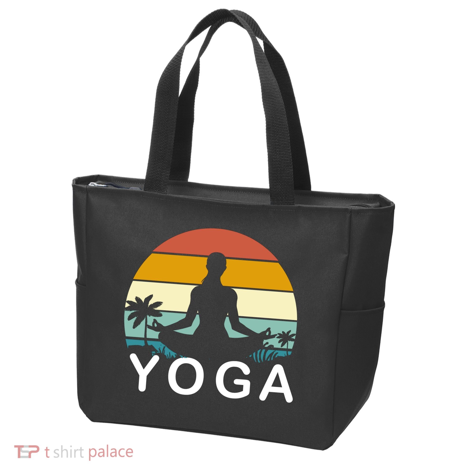 Yoga In Paradise Sunset Retro Vibes Tote Bag