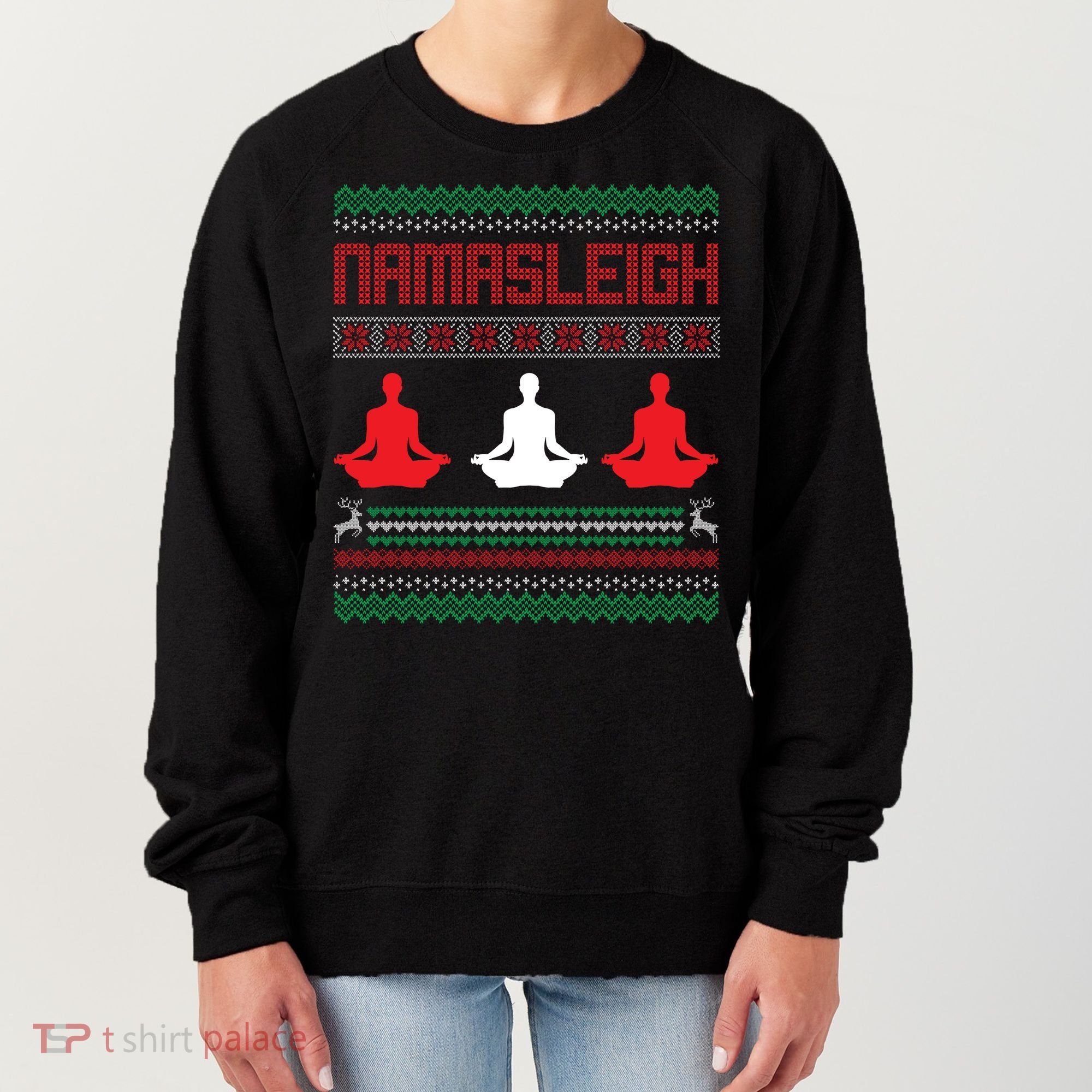 Yoga Namasleigh Ugly Christmas Sweater Women's Sweatshirt