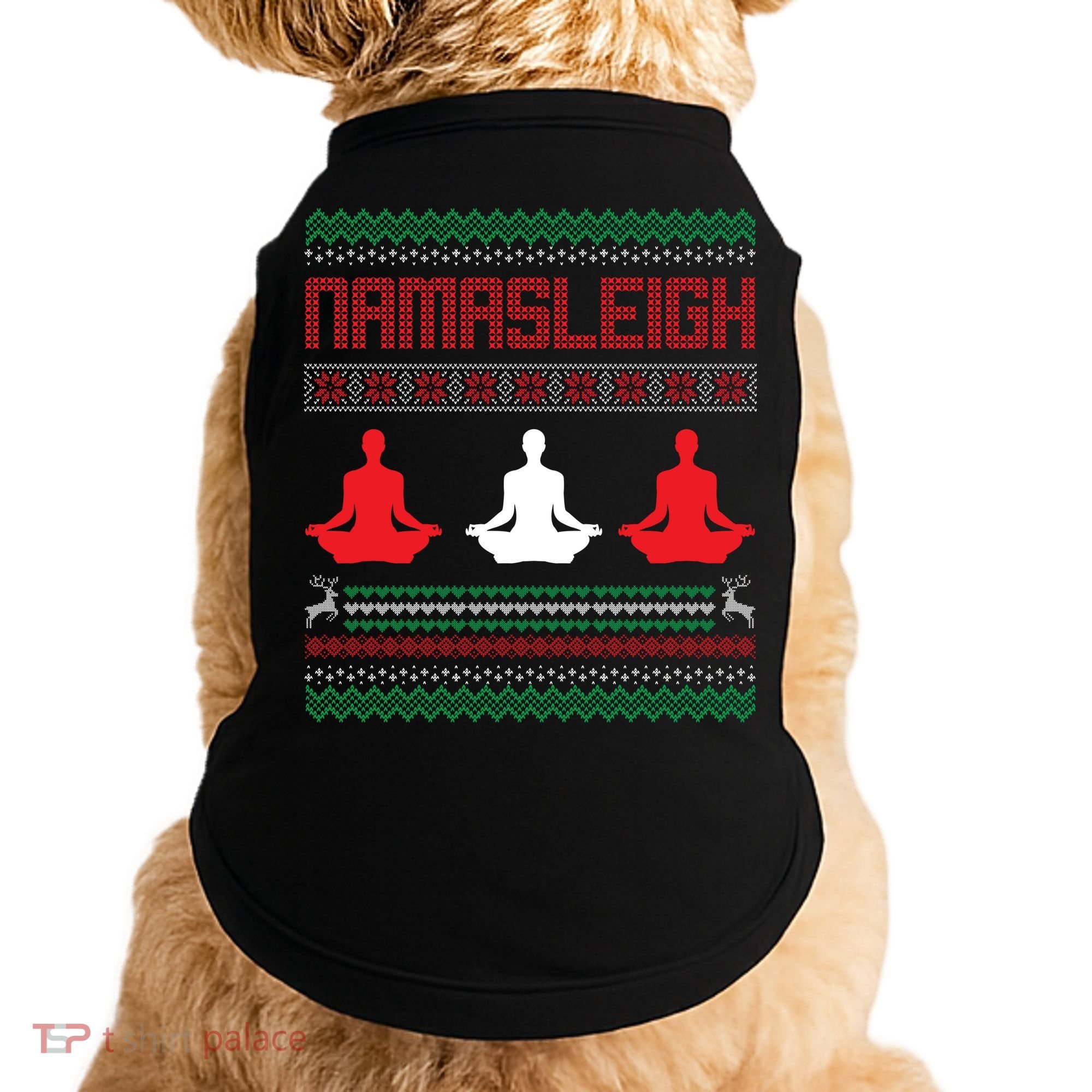 Yoga Namasleigh Ugly Christmas Sweater Doggie Tank