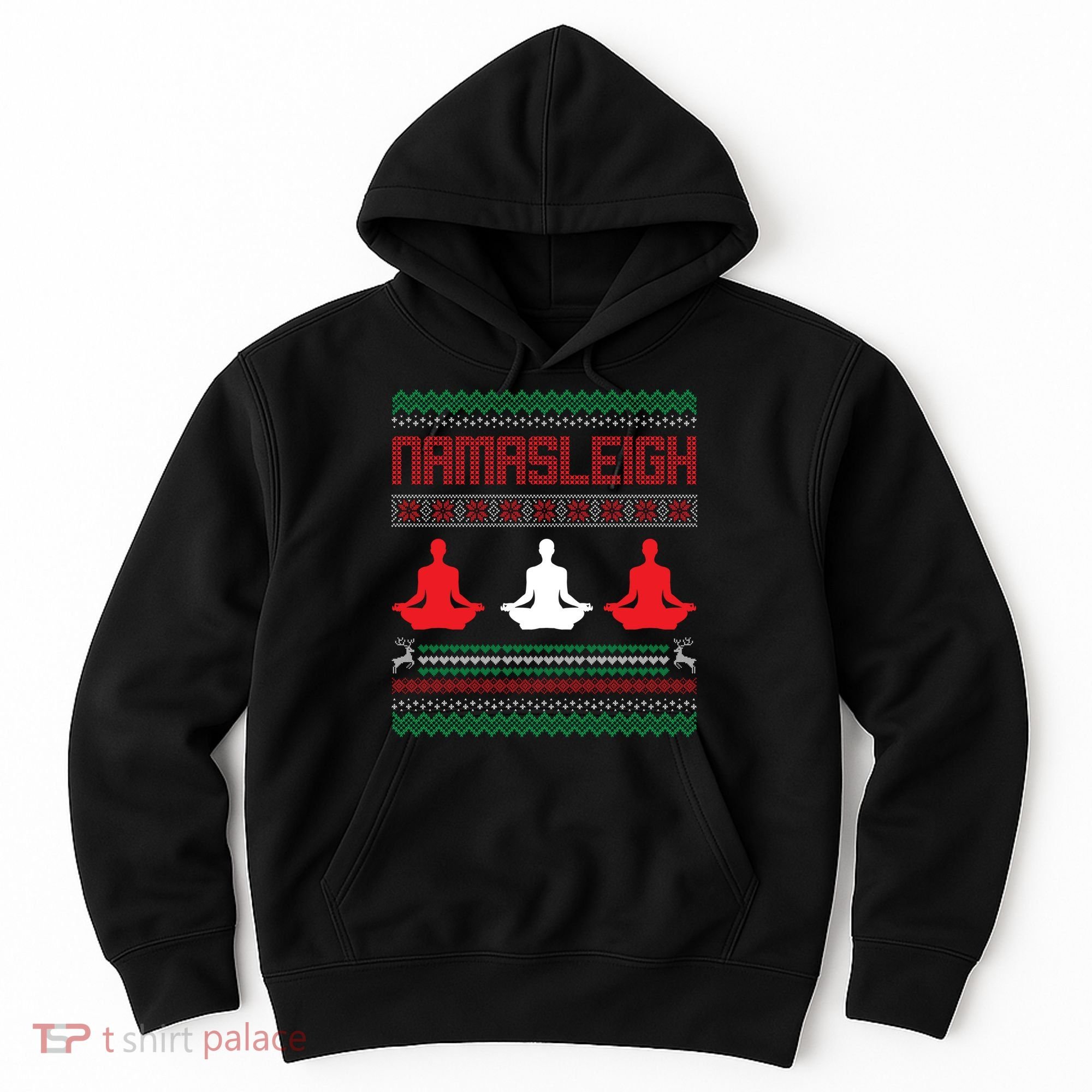 Yoga Namasleigh Ugly Christmas Sweater Hoodie