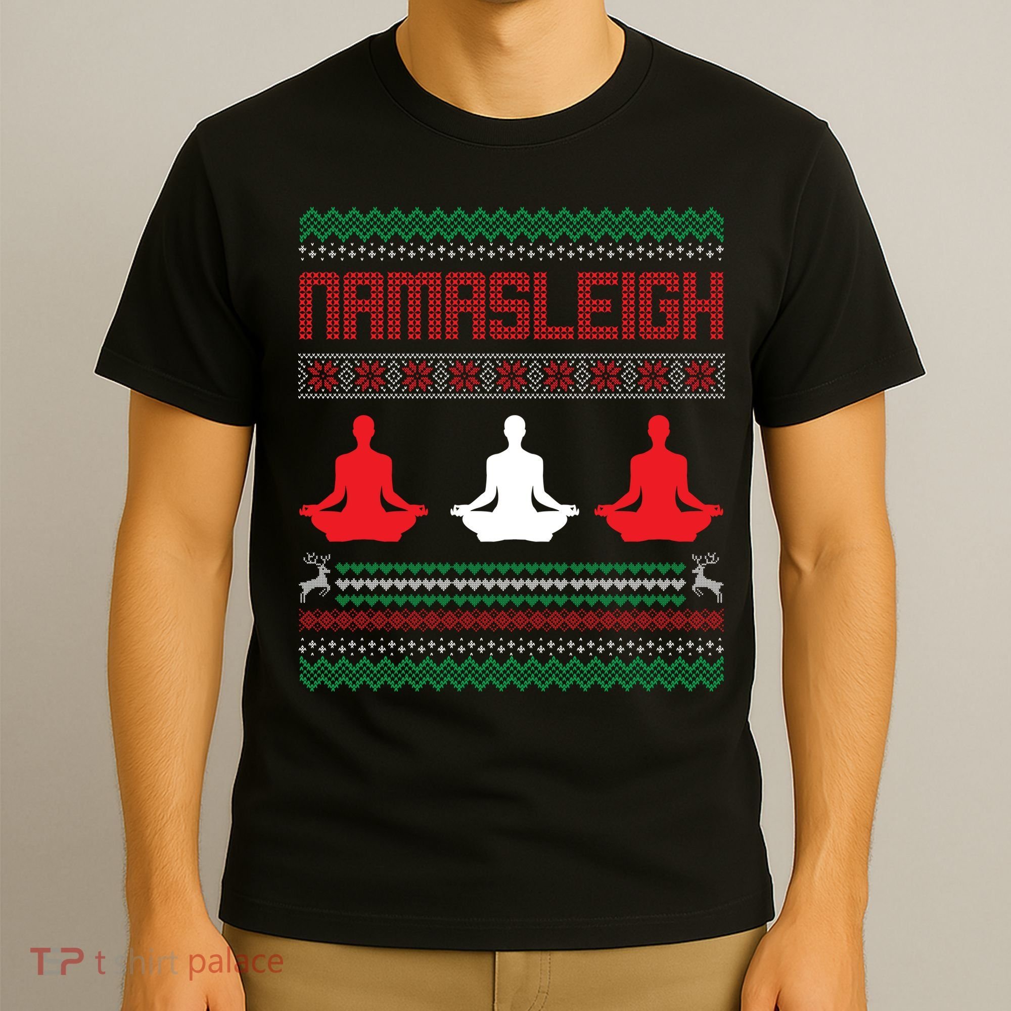 Yoga Namasleigh Ugly Christmas Sweater T-Shirt
