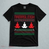 Yoga Namasleigh Ugly Christmas Sweater T-Shirt thumb 5