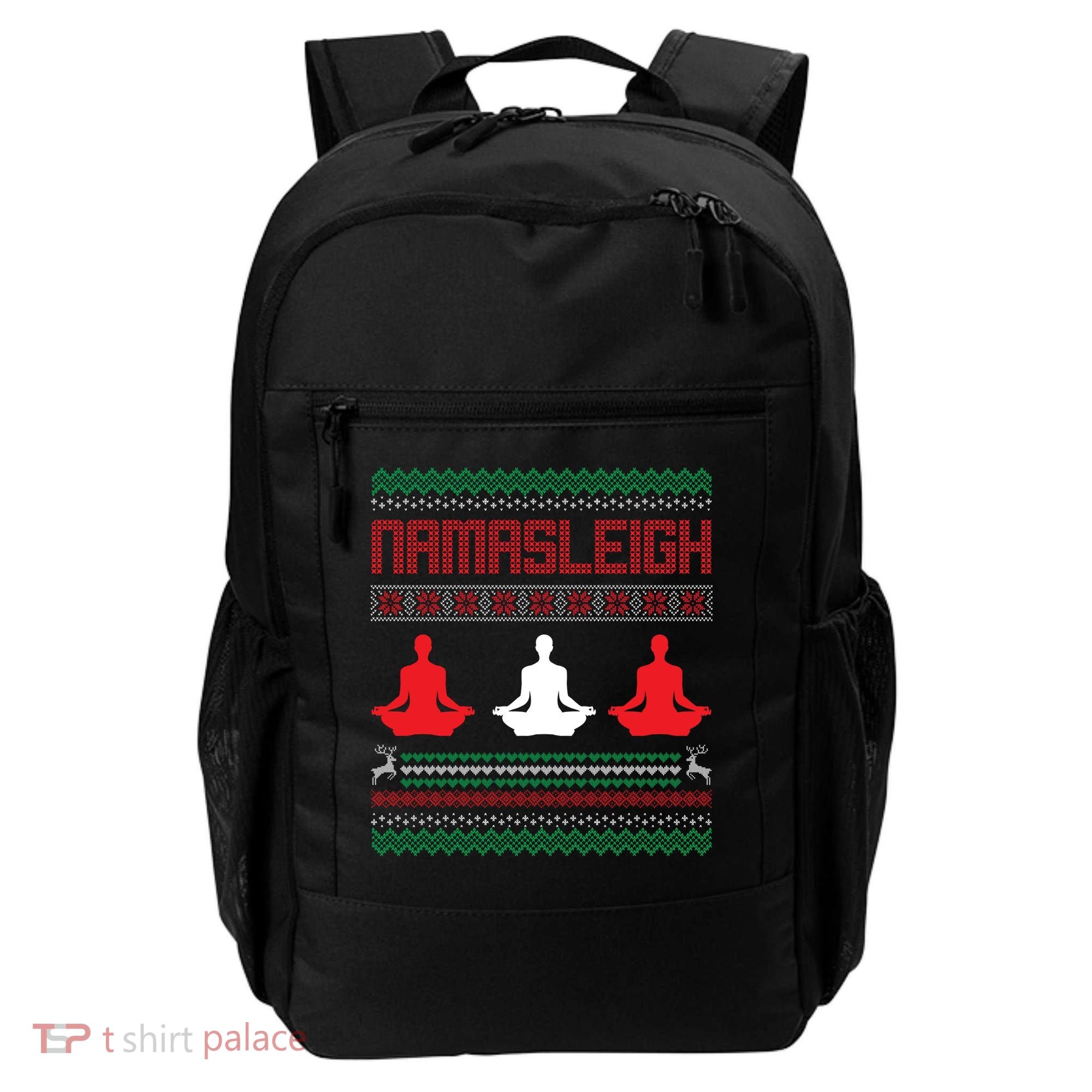 Yoga Namasleigh Ugly Christmas Sweater Backpack