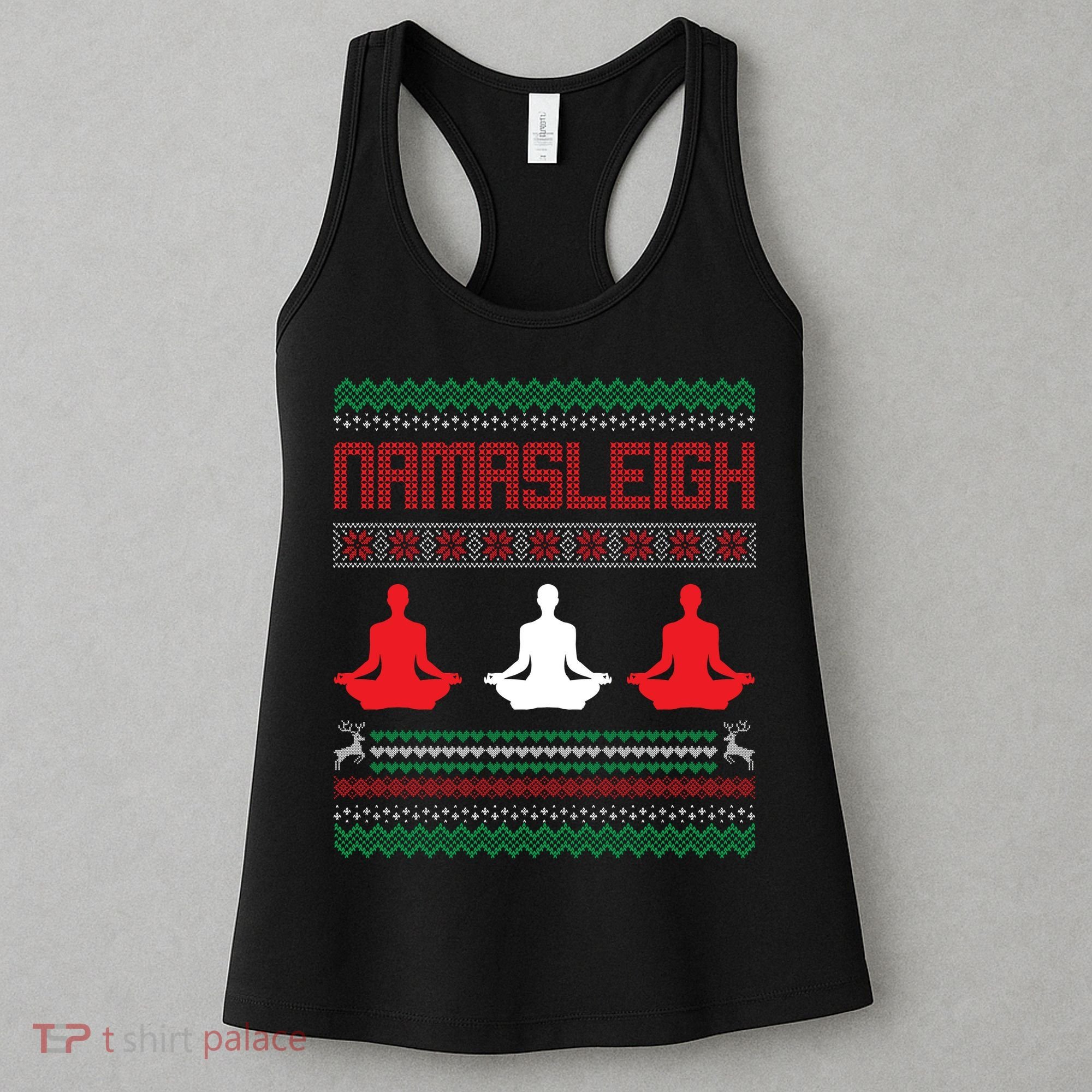 Yoga Namasleigh Ugly Christmas Sweater Women's Tank Top