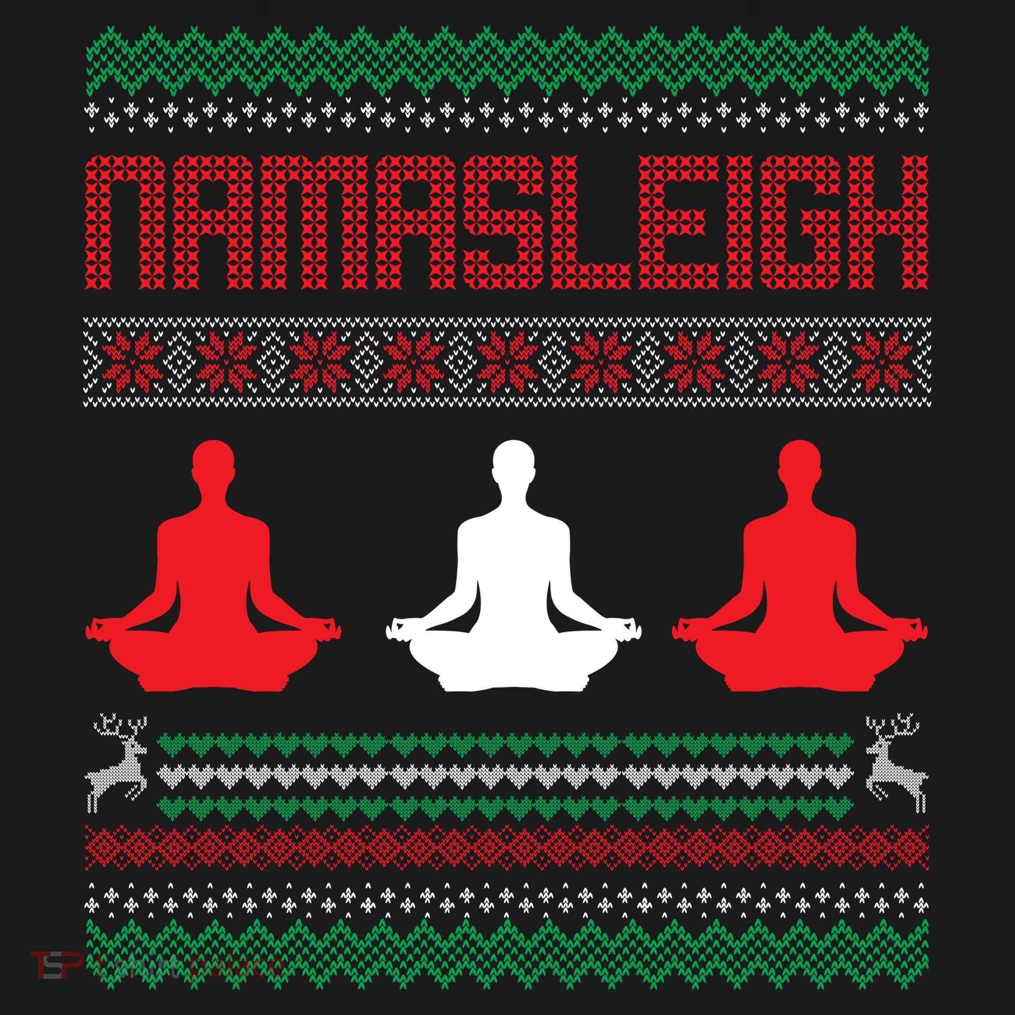 Yoga Namasleigh Ugly Christmas Sweater Women's Tank Top