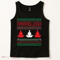 Yoga Namasleigh Ugly Christmas Sweater Tank Top thumb 2