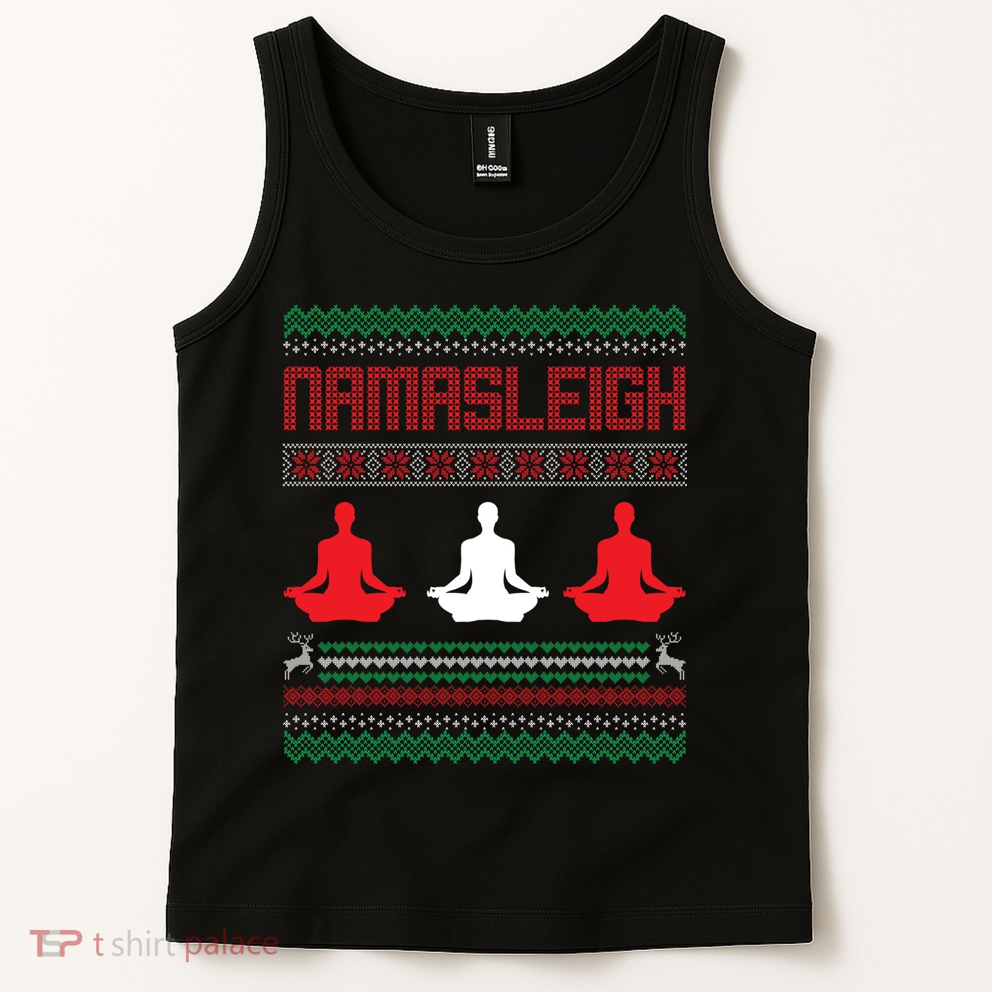 Yoga Namasleigh Ugly Christmas Sweater Tank Top