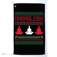 Yoga Namasleigh Ugly Christmas Sweater Golf Towel thumb 0