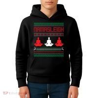 Yoga Namasleigh Ugly Christmas Sweater Kids Hoodie thumb 4