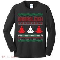 Yoga Namasleigh Ugly Christmas Sweater Kids Long Sleeve Shirt thumb 0