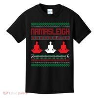 Yoga Namasleigh Ugly Christmas Sweater Kids T-Shirt thumb 0