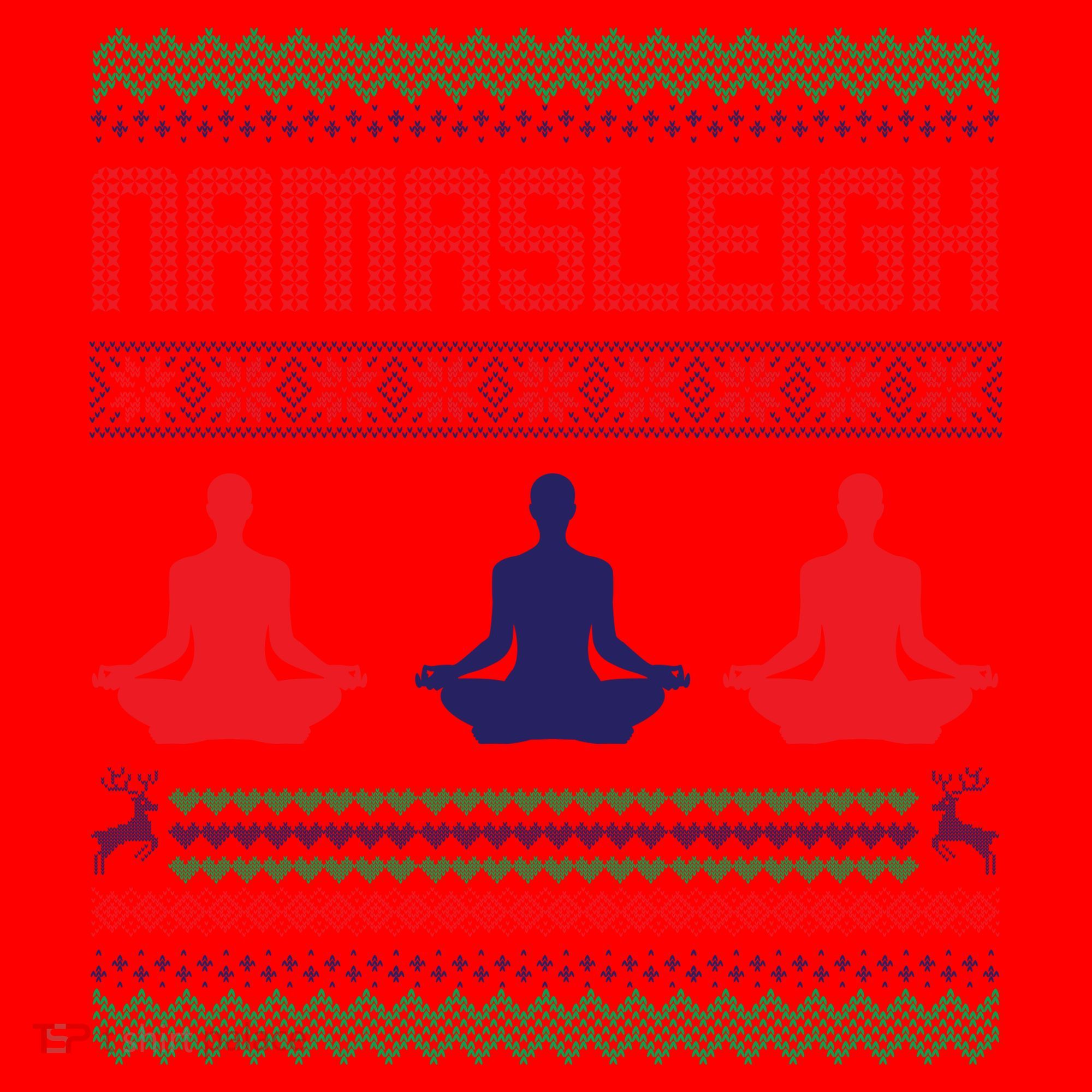 Yoga Namasleigh Ugly Christmas Sweater Santa Hat