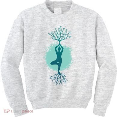 Yoga Woman Tree Kids Sweatshirt
