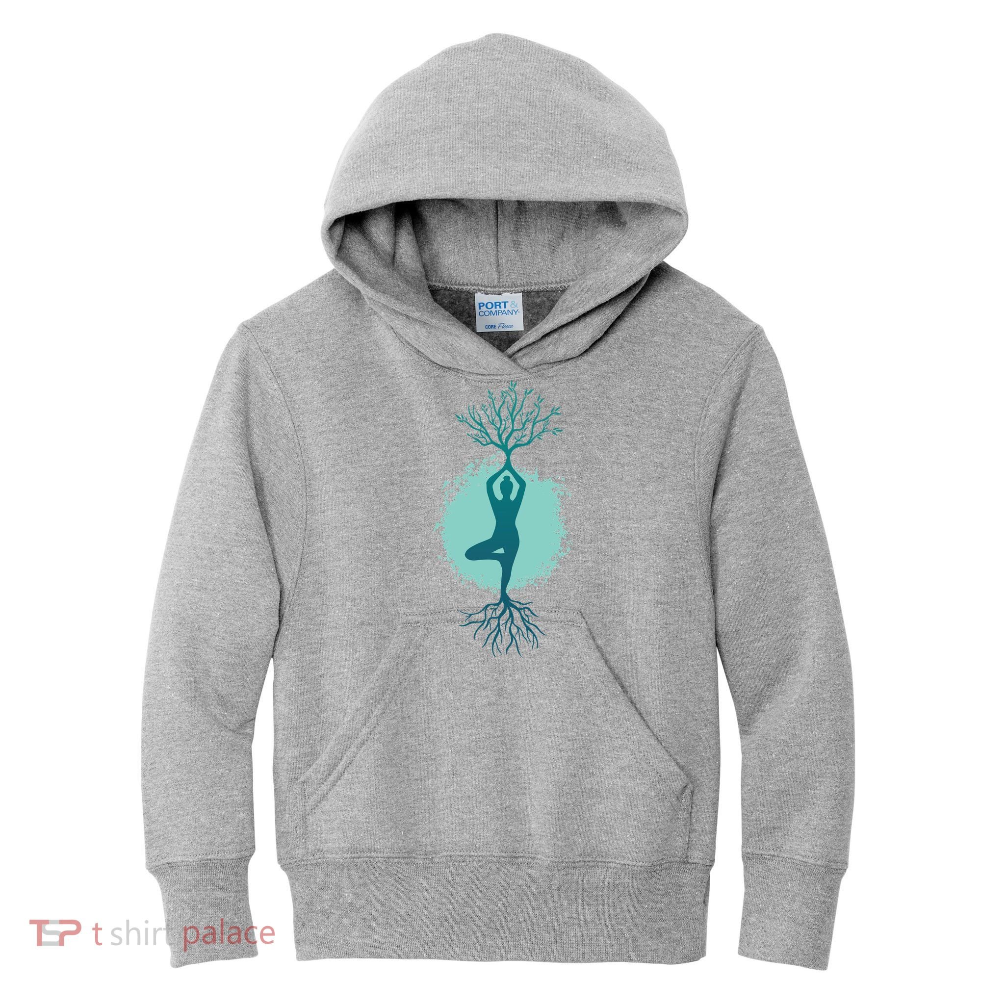 Yoga Woman Tree Kids Hoodie