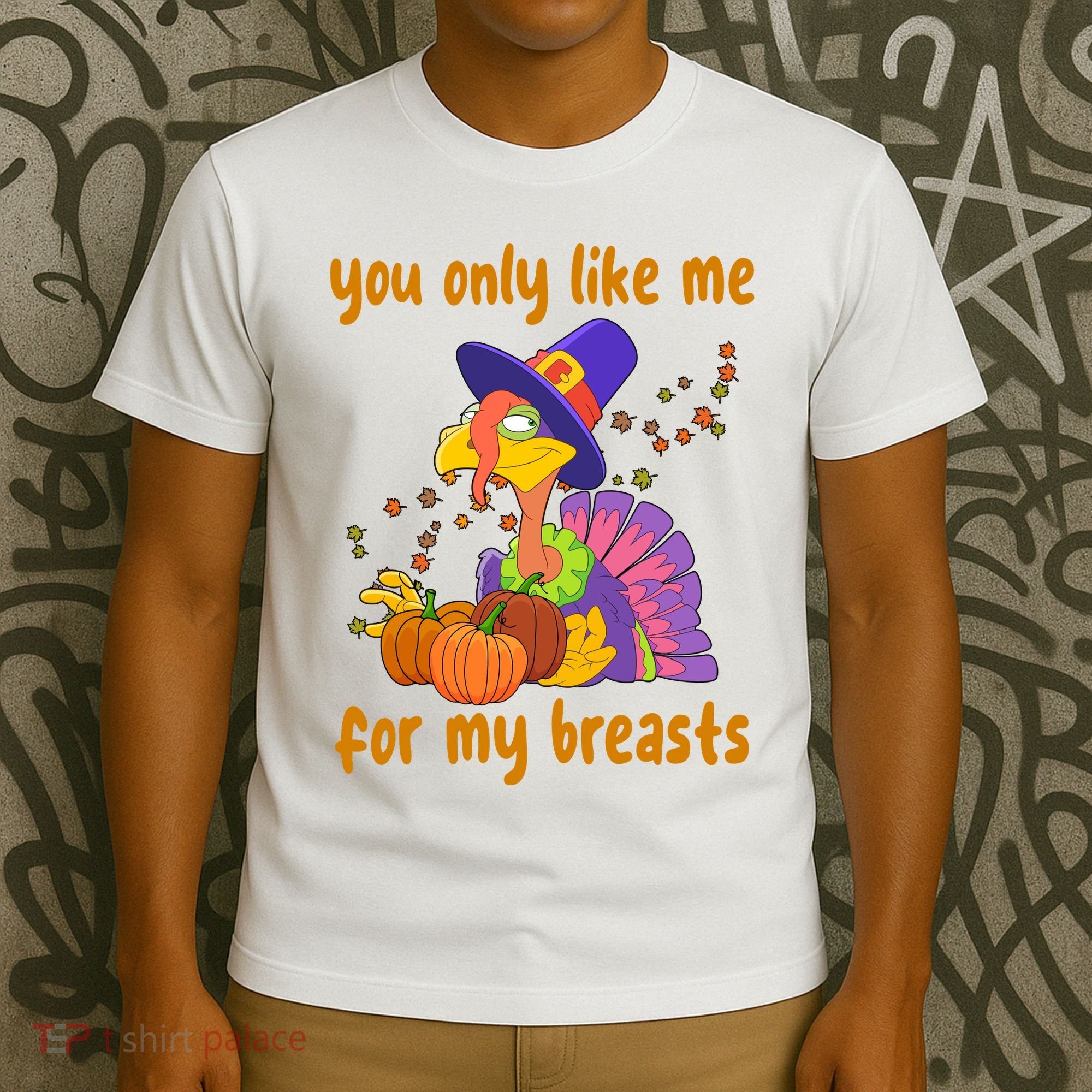 You Only Like Me For My Breasts Funny Thanksgiving Turkey T-Shirt
