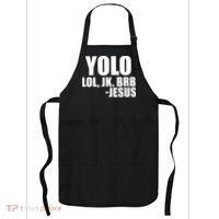 Yolo LOL, JK. BRB Jesus Apron thumb 0