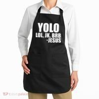 Yolo LOL, JK. BRB Jesus Apron thumb 2