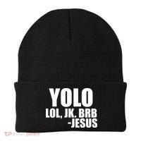 Yolo LOL, JK. BRB Jesus Beanie thumb 0