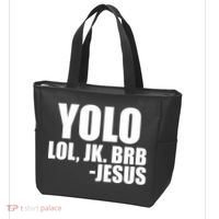 Yolo LOL, JK. BRB Jesus Tote Bag thumb 3
