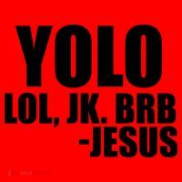 Yolo LOL, JK. BRB Jesus Santa Hat thumb 1
