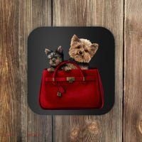 Yorki Dogs in Bag Coaster thumb 0