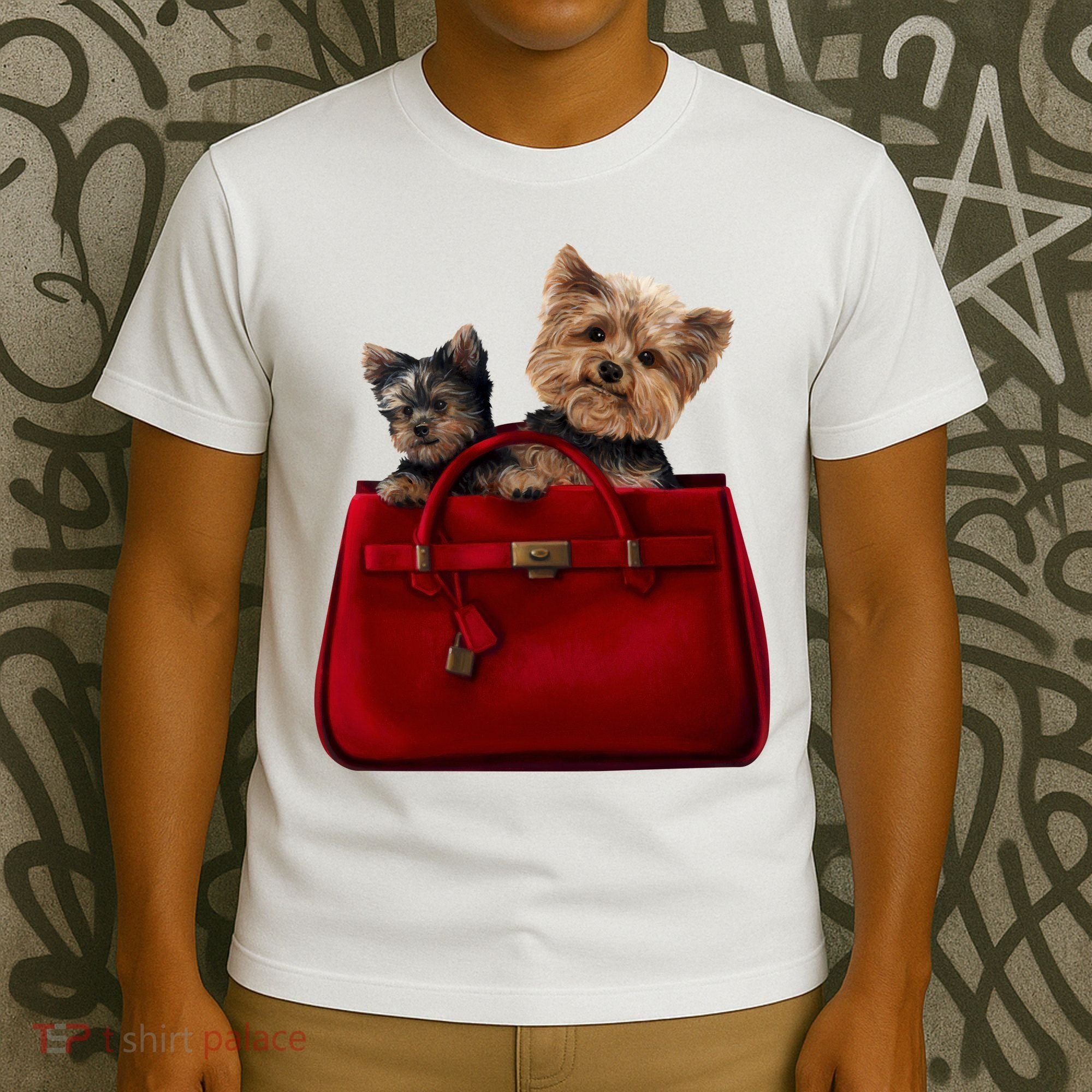 Yorki Dogs in Bag T-Shirt