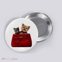 Yorki Dogs in Bag Button thumb 0