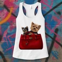 Yorki Dogs in Bag Women's Tank Top thumb 3