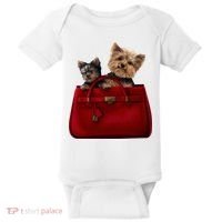 Yorki Dogs in Bag Baby Bodysuit thumb 0