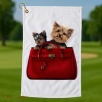 Yorki Dogs in Bag Golf Towel thumb 1