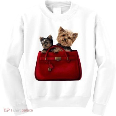 Yorki Dogs in Bag Kids Sweatshirt