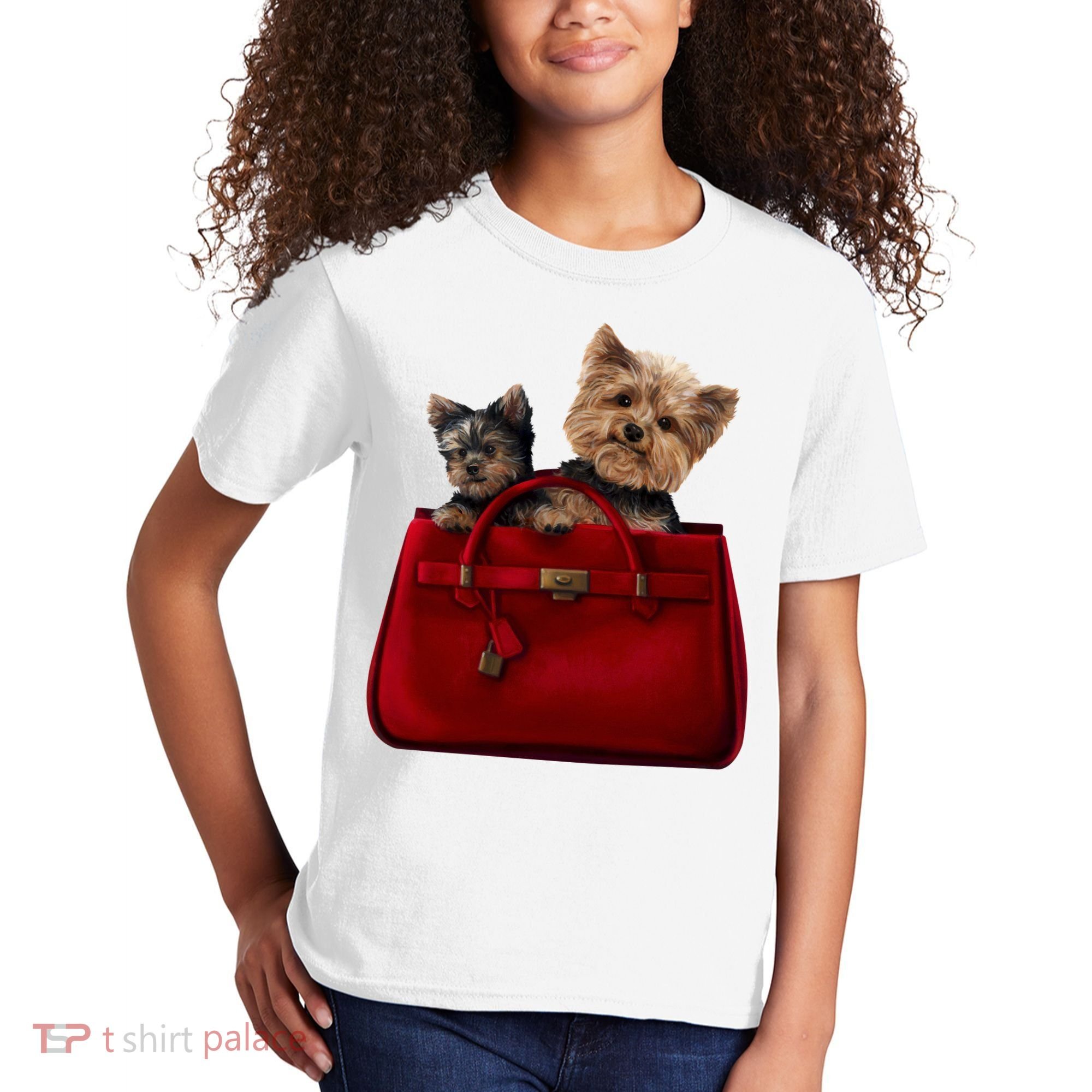 Yorki Dogs in Bag Kids T-Shirt