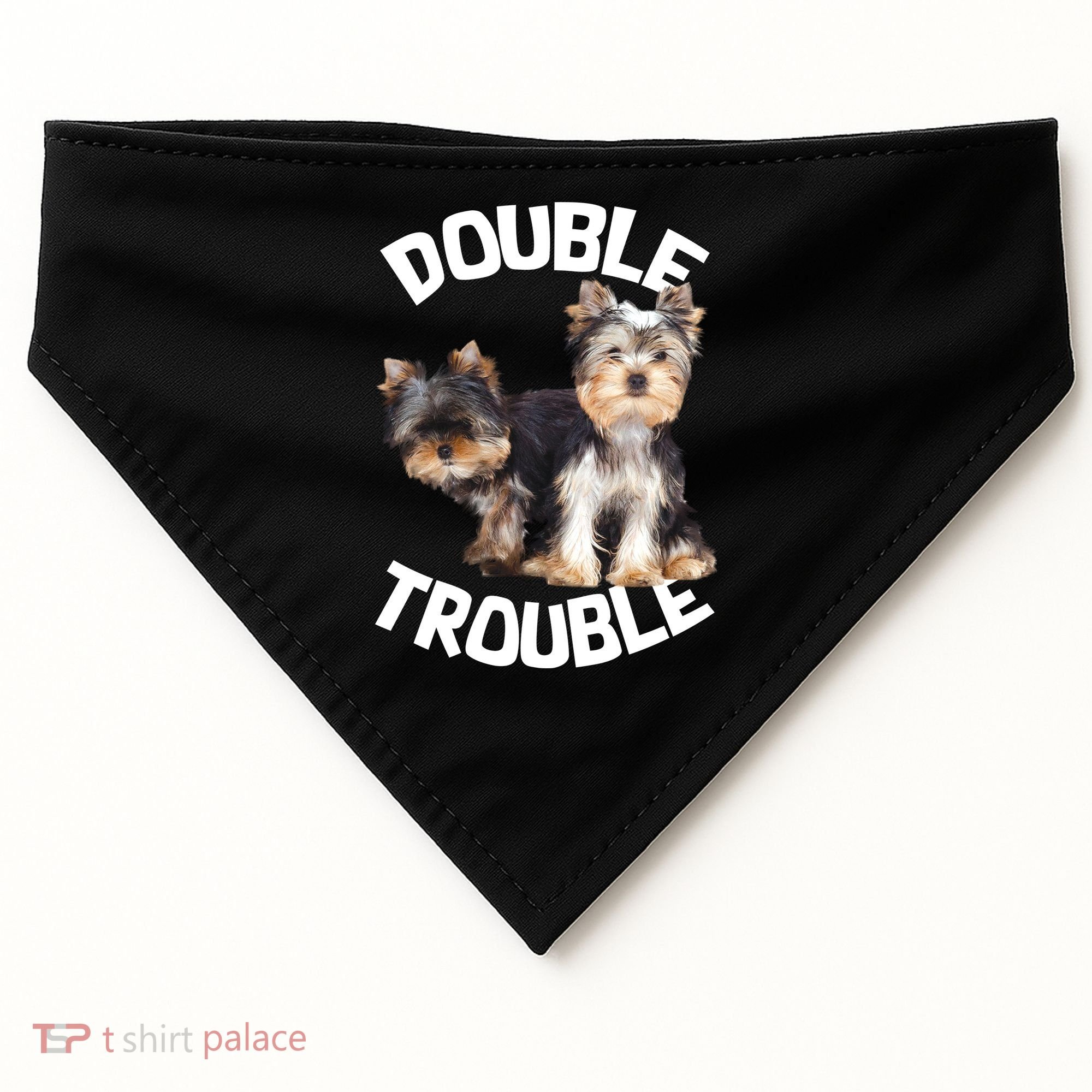 Yorkie Double Trouble USA-Made Doggie Bandana