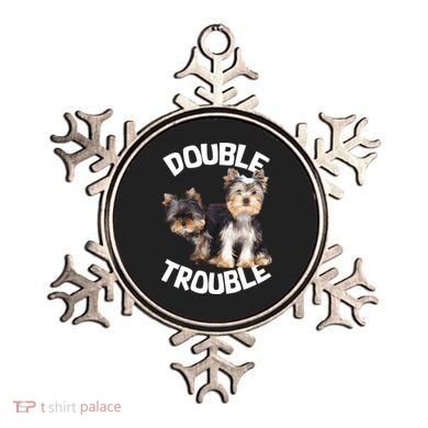 Yorkie Double Trouble Ornament