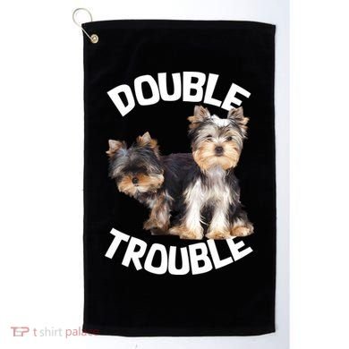 Yorkie Double Trouble Golf Towel